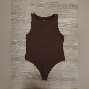 American Eagle Cocoa Brown Sleeveless Bodysuit Sz L